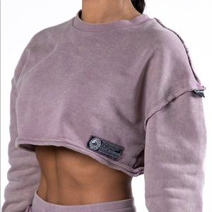 Alphalete Very Terry Crop Pullover Rose Quartz XS